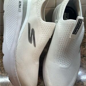 Skechers women White Slip-On Sneakers